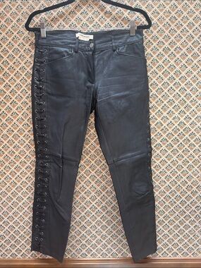 Isabel Marant pour H&M Black Lace-Up Leather Skinny Pants